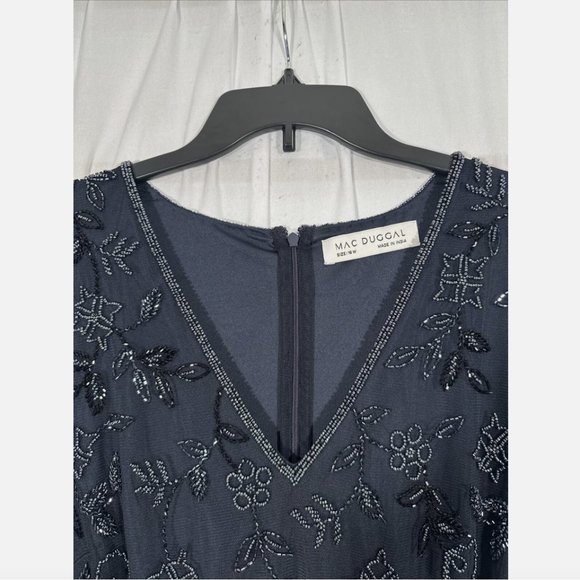 NWT $698 Mac Duggal [ 16W ] Embellished Flutter Tiered Long‎ Sleeve Gown Q634 - Picture 12 of 16